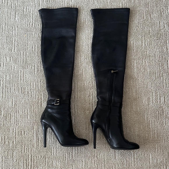 Jimmy Choo Black Over-the-Knee Boots - Picture 1 of 9